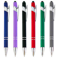 Custom Logo Pen Supplier Metal Rubber Ball Pen Gift OEM Custom Logo Promotional Touch Screen Ballpoint Pen With Logo
