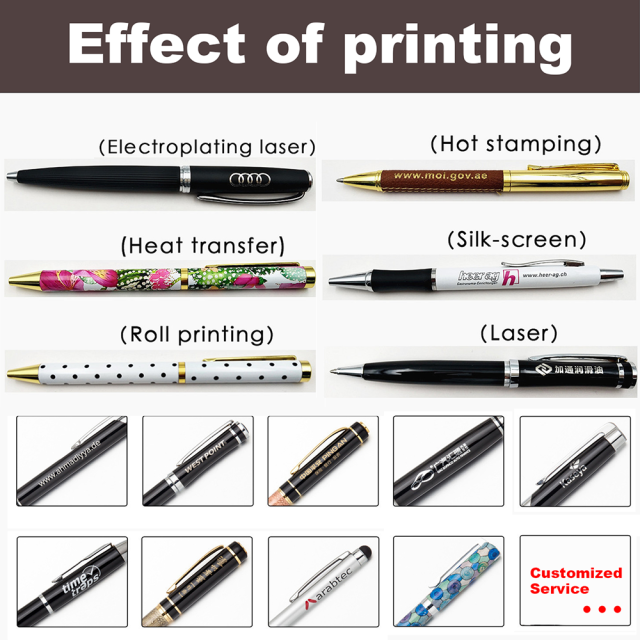 Promotional Rose Gold Ball Pen Luxury Advertise Ballpoint Pen Custom Rose Gold Pen With Logo Printed Pattern Christmas Style
