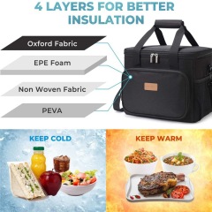 Factory Custom Logo Oxford Lunch Cooler Bag Insulated for Office Travel Picnic Thermal Bag OEM Portable Soft Tote Cooler Box