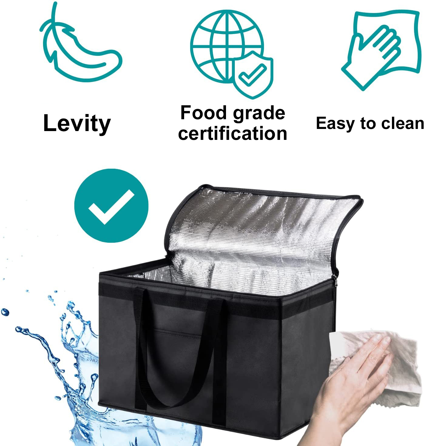 Custom Insulated Cooler Bag Portable With Logo Blank Cooler Lunch Bag for Food Reusable Thermal Insulated Cooler Bag Non Woven