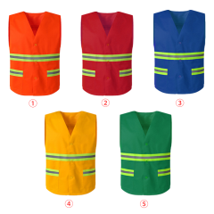 Custom logo Reflective Safety Vest Sanitation Worker Reflective Fabric for Clothing Wholesale Custom Reflective Vest with logo