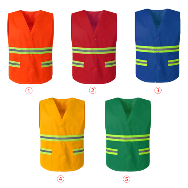 Custom logo Reflective Safety Vest Sanitation Worker Reflective Fabric for Clothing Wholesale Custom Reflective Vest with logo
