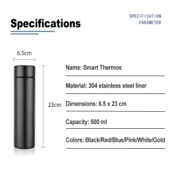 Promotional Smart Water Bottle with Temperature Display Stainless Steel Water Bottles Wholesale Custom Water Bottle with logo