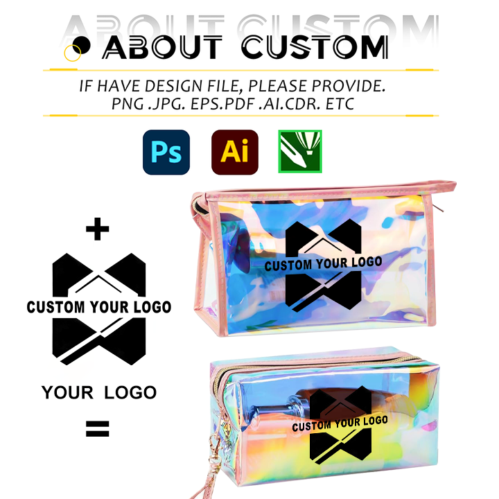 Promotional Transparent Cosmetic Bags Personalized Toiletry Bags for Women Outdoor Waterproof Cosmetic Travel Bag with logo