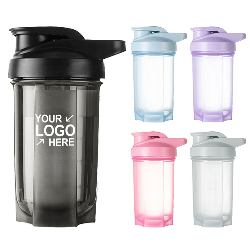 Wholesale Custom Logo Shaker Water Bottle BPA-Free PP Material Gym Protein Shaker Cup Printed Logo for Sports Promotion