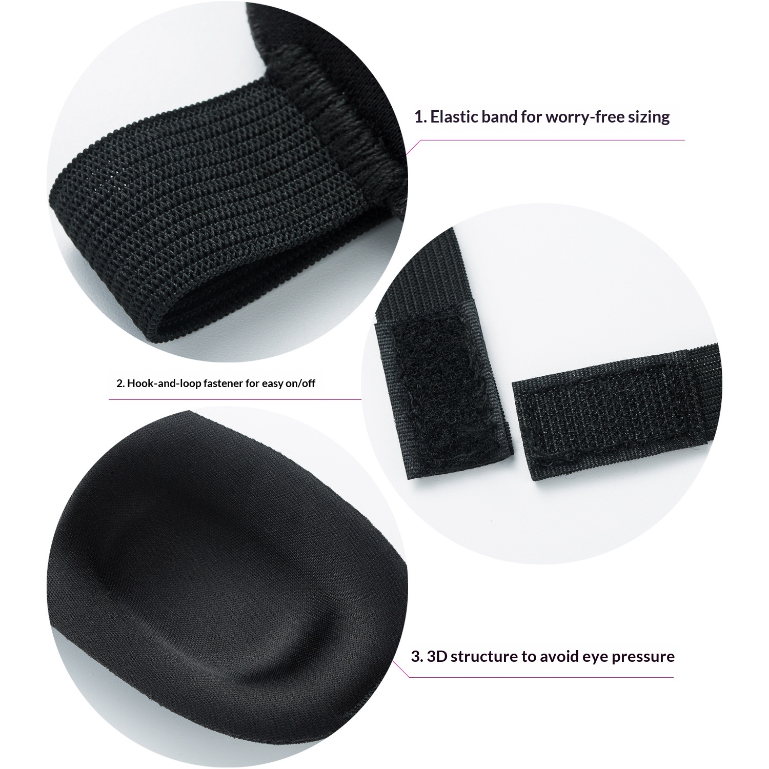 Wholesale Custom Logo 3D Contoured Blackout Sleep Eye Mask Zero Pressure Breathable Eye Mask for Corporate Promotional Gifts