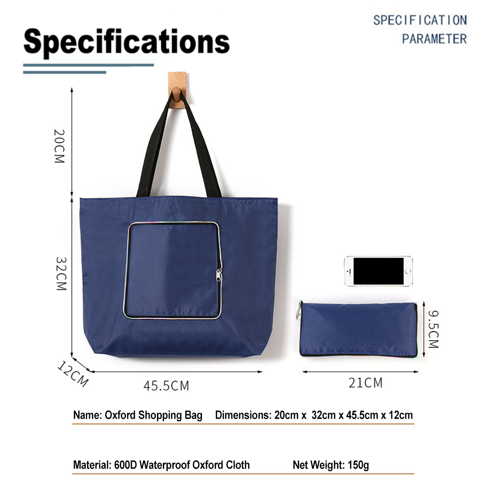 Wholesale Custom Shopping Bags with Logos Foldable Grocery Bag Portable Oxford Waterproof Tote Bags with Custom Printed logo