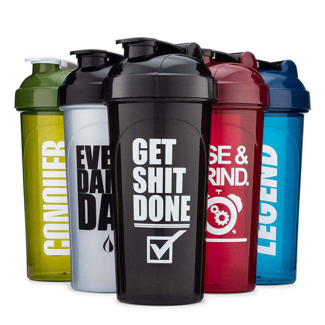 Wholesale Logo Custom Shaker Water Bottle Shaker Bottle Fitness Gym Protein Bottles Sport PP Plastic BPA Free Sample