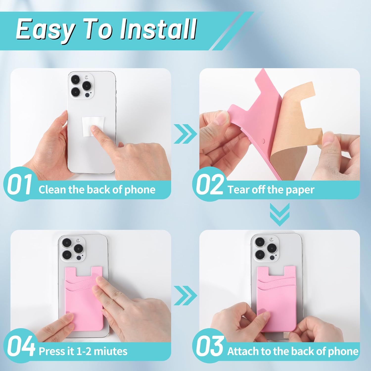 New Product Silicone Card Holder Back Sticker for Mobile Phone Custom Card Storage Containers Sticky Phone Card Holder with logo