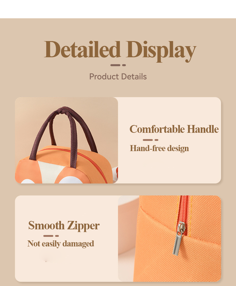 Promotional Customized LOGO Cute Cartoon Lunch Bag Portable Oxford Thickened Thermal Insulation Picnic Bag Rice Bag Office