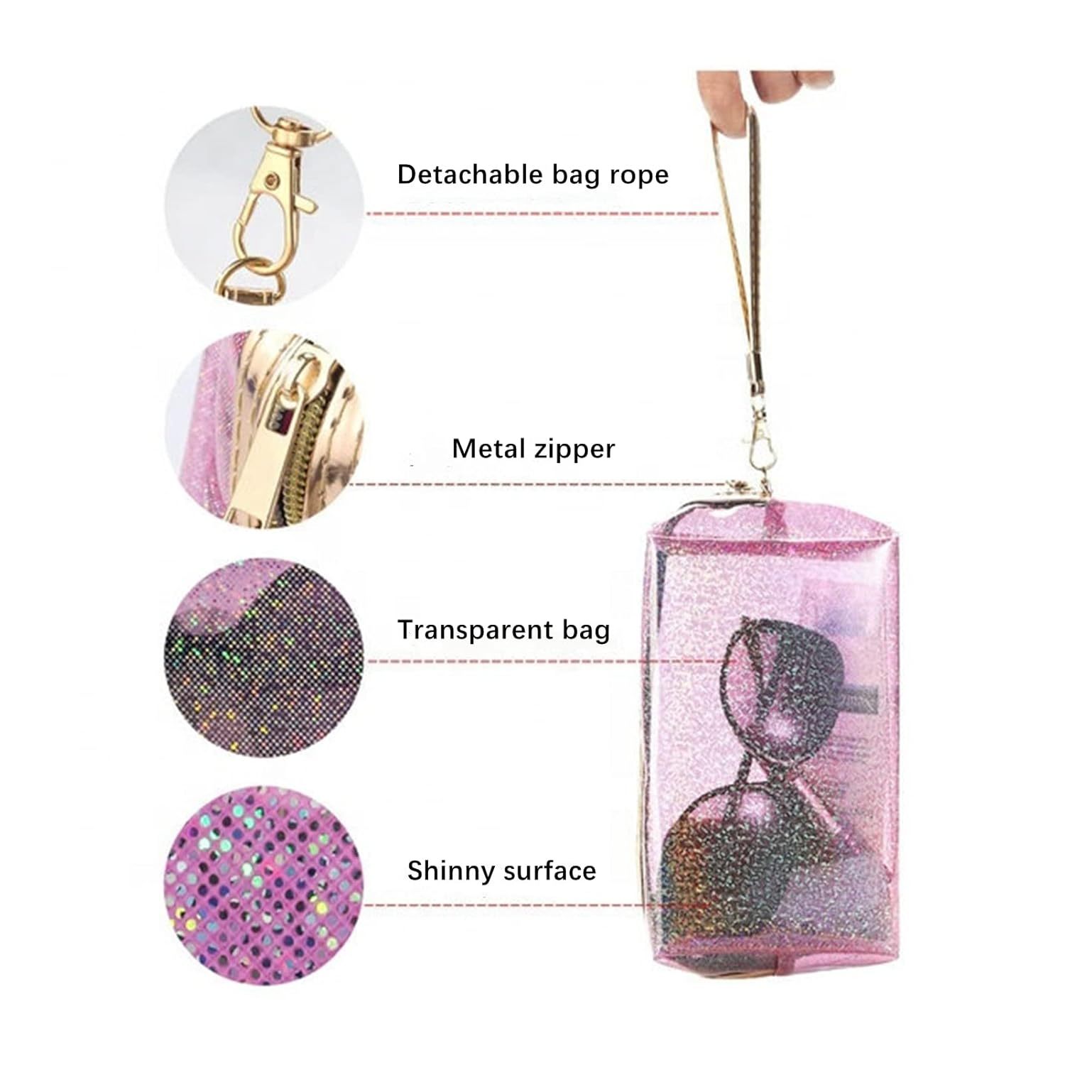 Promotional Custom Cosmetic Bag with logo Transparent PVC Cosmetic Bags Personalized Cosmetic Travel Bag