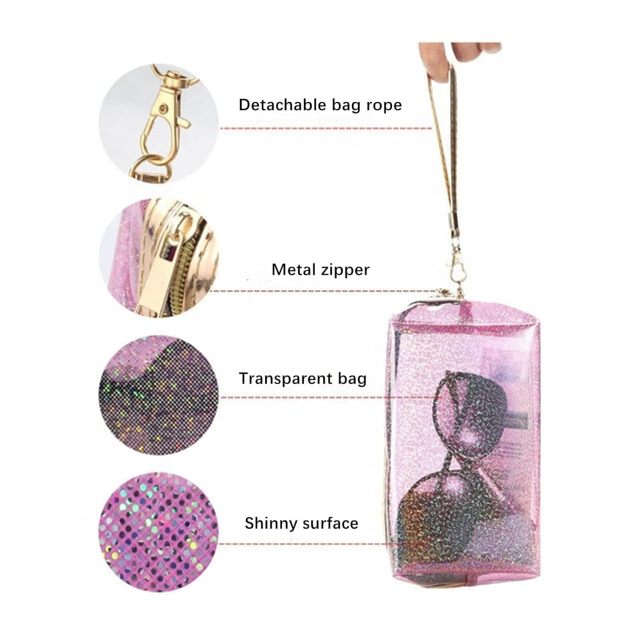 Promotional Custom Cosmetic Bag with logo Transparent PVC Cosmetic Bags Personalized Cosmetic Travel Bag