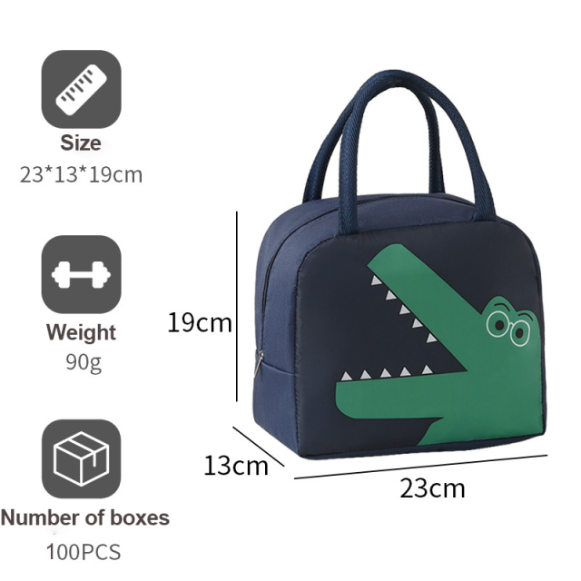Promotional Customized LOGO Cute Cartoon Lunch Bag Portable Oxford Thickened Thermal Insulation Picnic Bag Rice Bag Office
