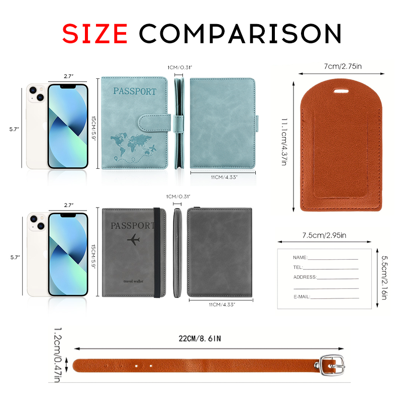 Promotional Business Gift Magnetic Buckle Card Holder Custom Passport Holder Portable Waterproof PU Leather Passport Wallet