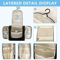 Personalized Custom Wholesale Toiletry Bag for Women Outdoor Travel Cosmetic Storage Box Hanging Toiletry Bag with logo