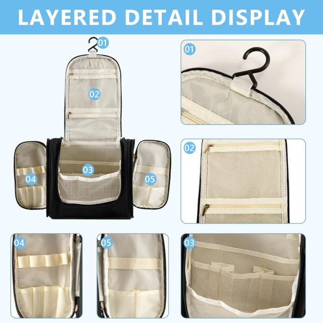 Personalized Custom Wholesale Toiletry Bag for Women Outdoor Travel Cosmetic Storage Box Hanging Toiletry Bag with logo