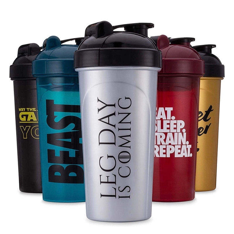 Customized Shaker Water Bottle Shaker Bottle Custom Gym Protein Bottles Print Logo Sport Plastic BPA Free Promotion