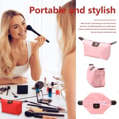 Promotional Candy Color Cosmetic Storage Makeup Bag Summer Travel Portable Foldable Clutch Women Bag with Customized Logo