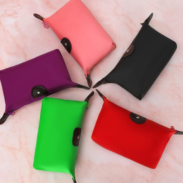 Promotional Candy Color Cosmetic Storage Makeup Bag Summer Travel Portable Foldable Clutch Women Bag with Customized Logo