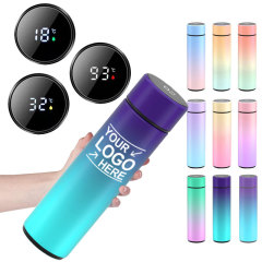 Factory Wholesale Vacuum Insulated Smart Water Cup Custom 500ml LED Vacuum Flask Stainless Steel Smart Water Bottle With Logo