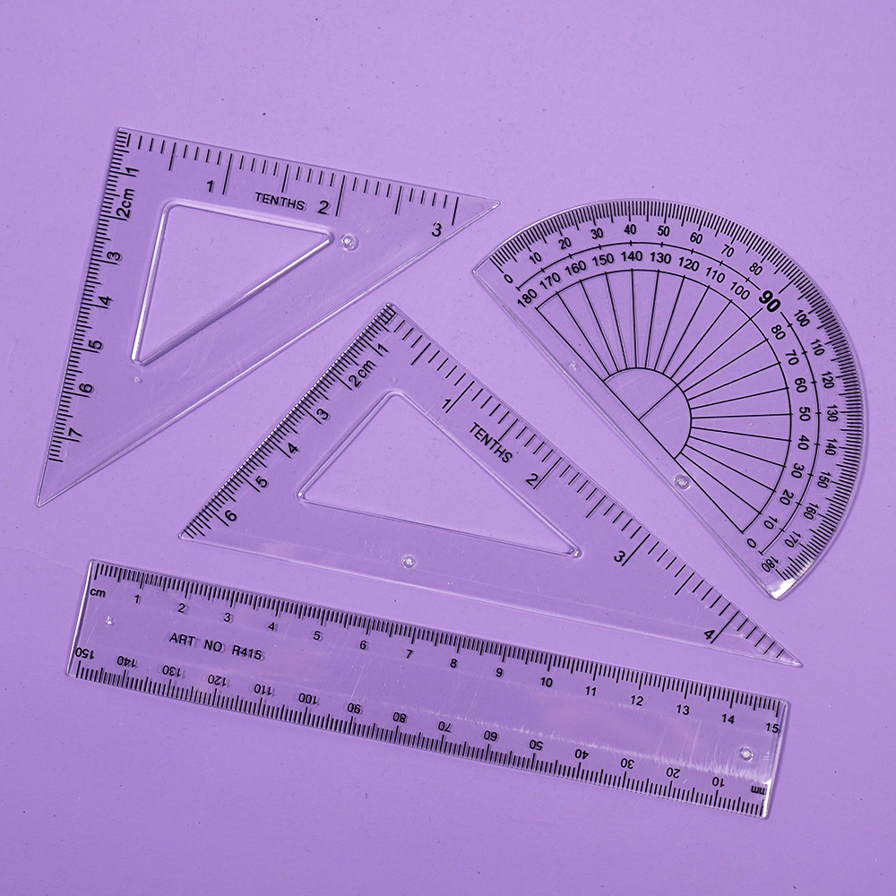 School Gift Box Stationery Set 12 Pieces Math Set With 2 Metal Compasses Geometry Set