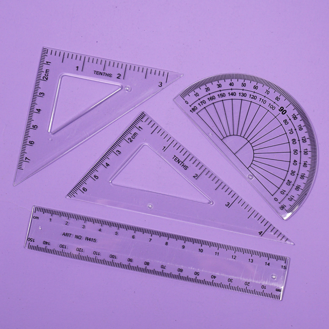 School Gift Box Stationery Set 12 Pieces Math Set With 2 Metal Compasses Geometry Set