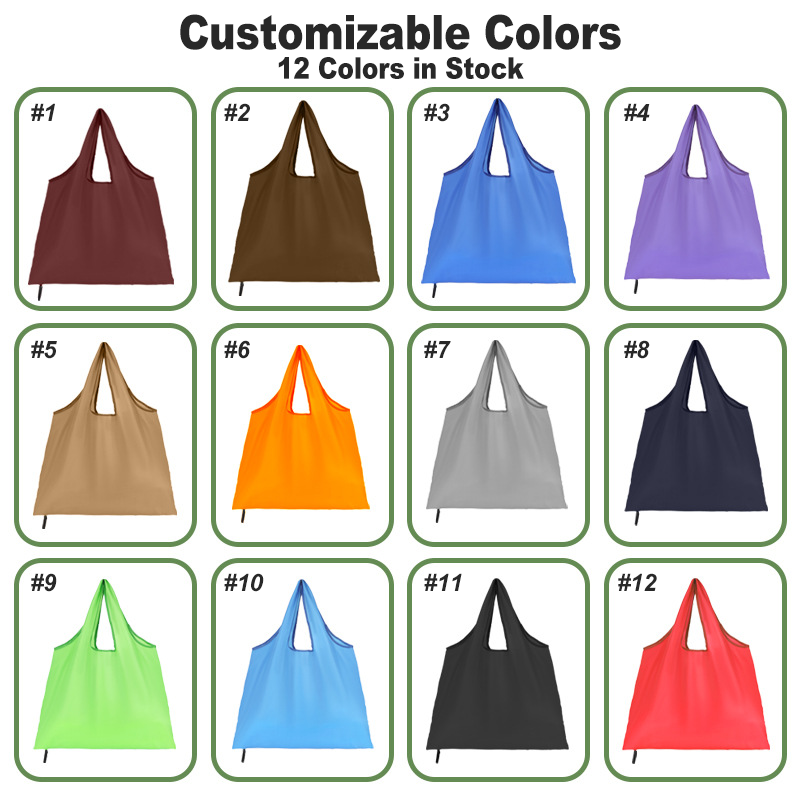 New Products Waterproof 210T Polyester Shopping Bag with logo Wholesale Custom Eco Bag Foldable Grocery Totes Bag