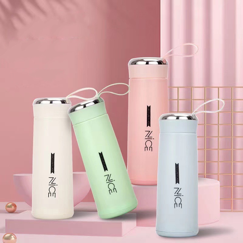 Custom Tea Water Bottle With Logo Wholesale Glass Vacuum Cupping 13oz Glass Drinking Water Bottle 400ml Glass Thermos Cup