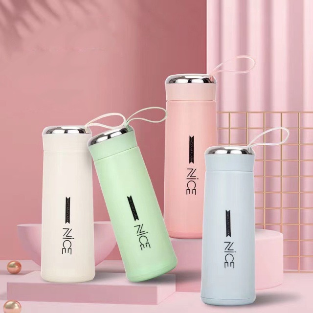 Custom Tea Water Bottle With Logo Wholesale Glass Vacuum Cupping 13oz Glass Drinking Water Bottle 400ml Glass Thermos Cup