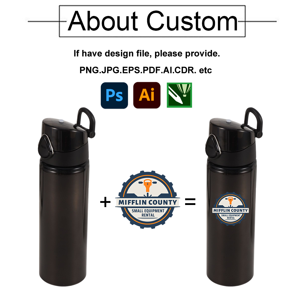 Customized Promotion 20oz Water Bottle Flask Vacuum Insulated with Company Logo Outdoor Gym Sport Aluminium or Stainless Steel