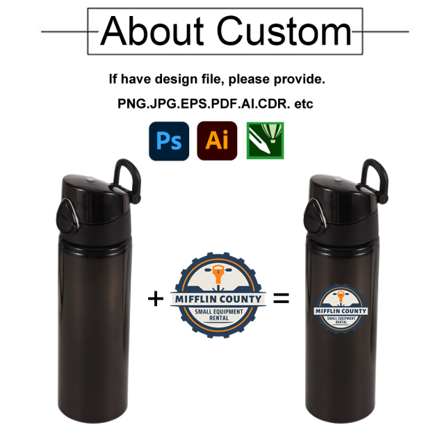 Customized Promotion 20oz Water Bottle Flask Vacuum Insulated with Company Logo Outdoor Gym Sport Aluminium or Stainless Steel
