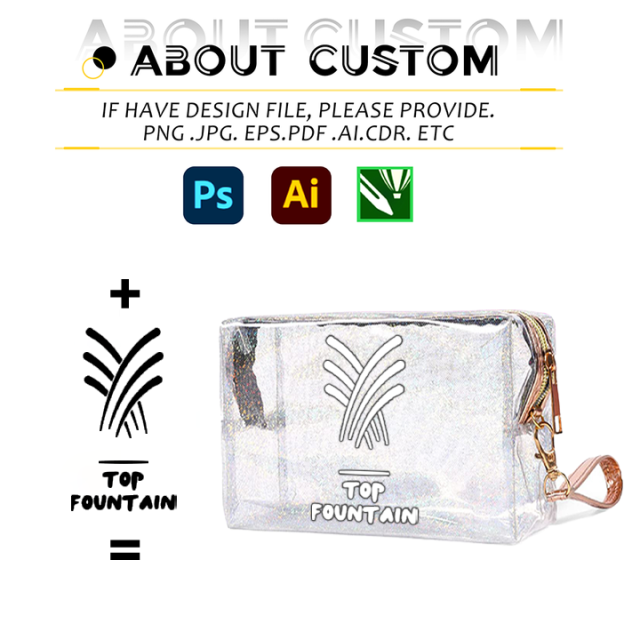 Promotional Custom Cosmetic Bag with logo Transparent PVC Cosmetic Bags Personalized Cosmetic Travel Bag