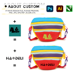 Custom logo Men's Waist Bag Outdoor Travel Waterproof Waist Bag Multicolor Nylon Crossbody Bag Custom logo