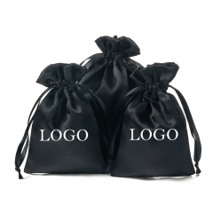 Personalized Dust Bag with logo Travel Portable Satin Fabric Drawstring Gift Bag Silk Screen Promotional Dust Bags for Clothing