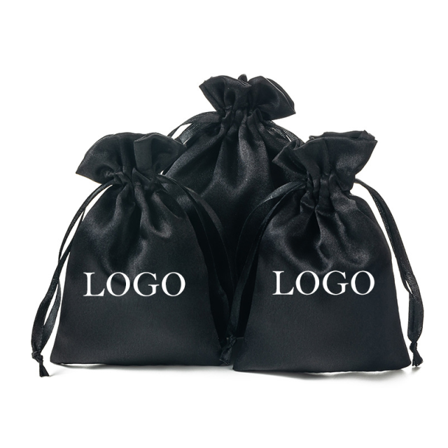 Personalized Dust Bag with logo Travel Portable Satin Fabric Drawstring Gift Bag Silk Screen Promotional Dust Bags for Clothing