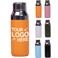 Custom Logo 400ml Matte Double Wall Vacuum Insulated Stainless Steel Travel Cup Outdoor Sports Bicycle Water Bottle Classic Gift