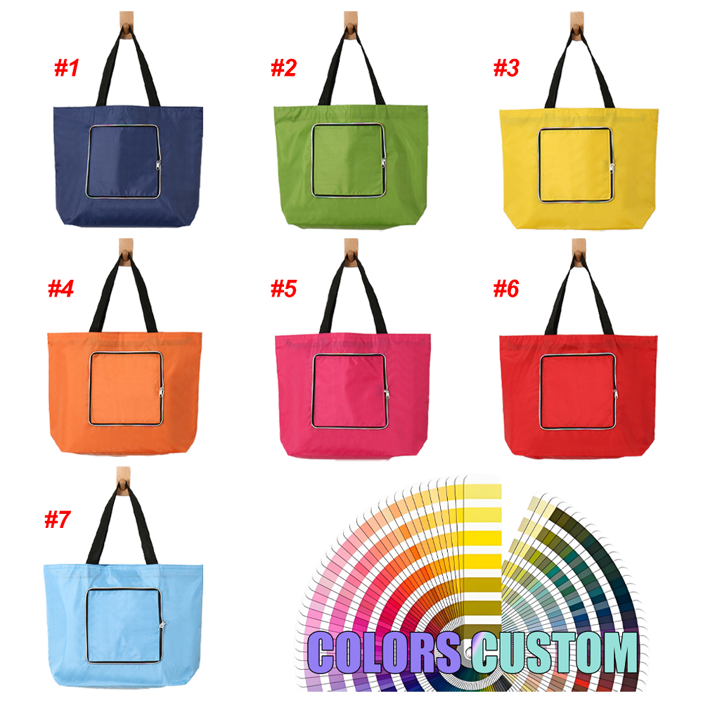 Wholesale Custom Shopping Bags with Logos Foldable Grocery Bag Portable Oxford Waterproof Tote Bags with Custom Printed logo
