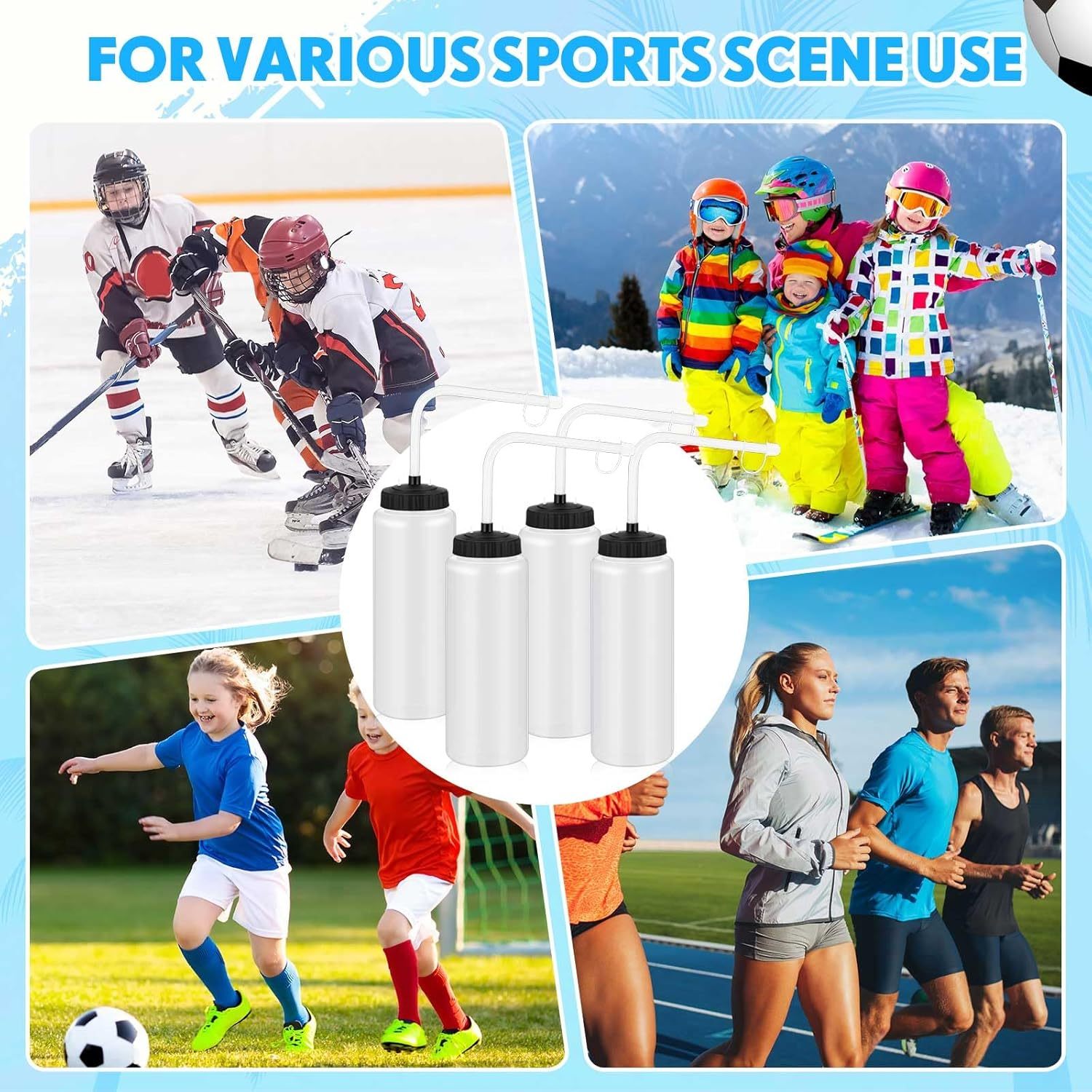 Promotional Custom Squeeze Bottle with logo Plastic Sports Bottle Outdoor Sports Ice Hockey Sports Water Bottle