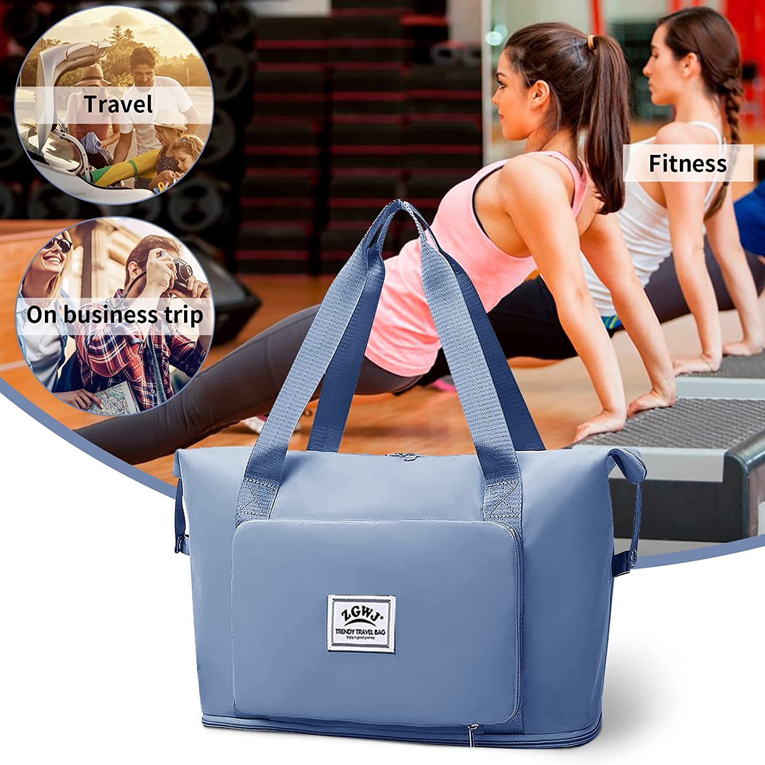 Wholesale Custom Brand Logo Sports Gym Travel Bag Luggage Bag Waterproof Portable Folding Storage Bag Women Travelling Travel