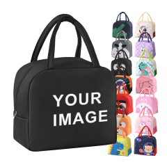 Promotional Customized LOGO Cute Cartoon Lunch Bag Portable Oxford Thickened Thermal Insulation Picnic Bag Rice Bag Office