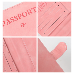 Promotional Business Gift Magnetic Buckle Card Holder Custom Passport Holder Portable Waterproof PU Leather Passport Wallet