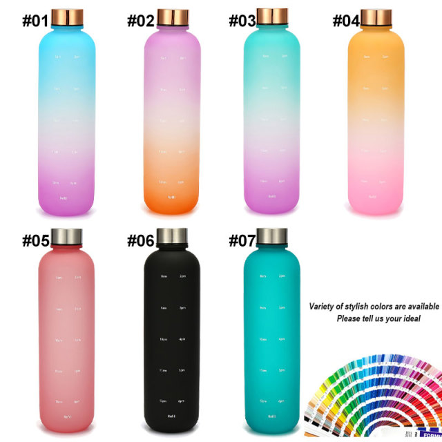 Custom Large Capacity BPA-free Plastic Water Bottle With Logo Factory Wholesale Time Scale Fitness Cycling Water Cup