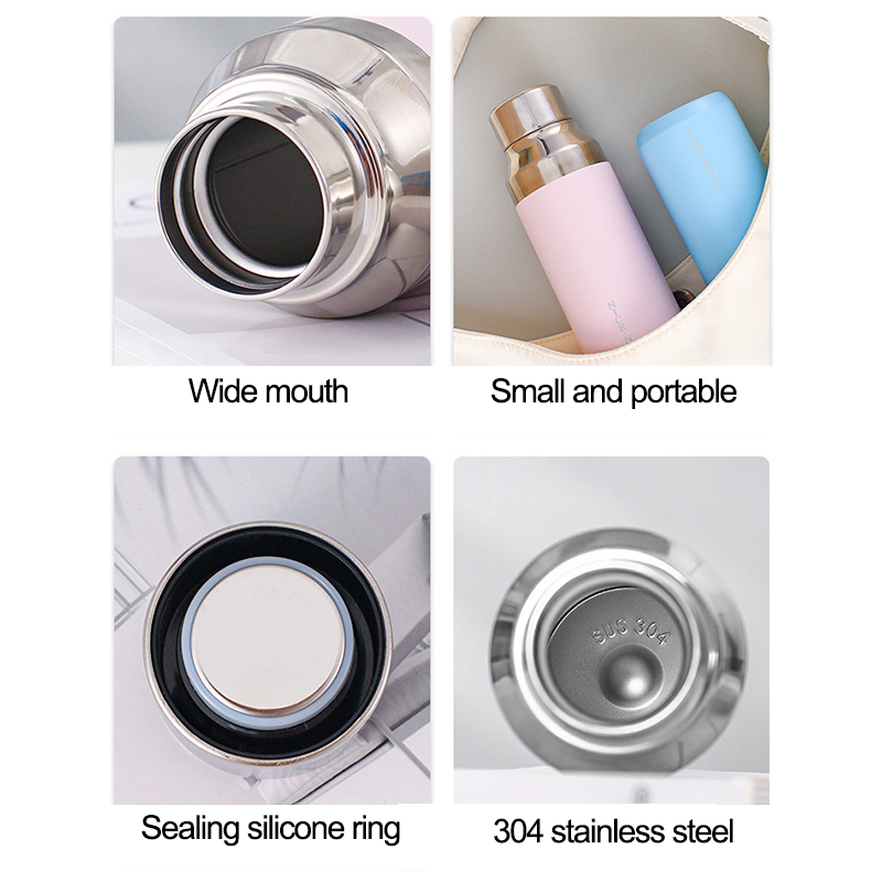 Custom Logo 400ml Matte Double Wall Vacuum Insulated Stainless Steel Travel Cup Outdoor Sports Bicycle Water Bottle Classic Gift