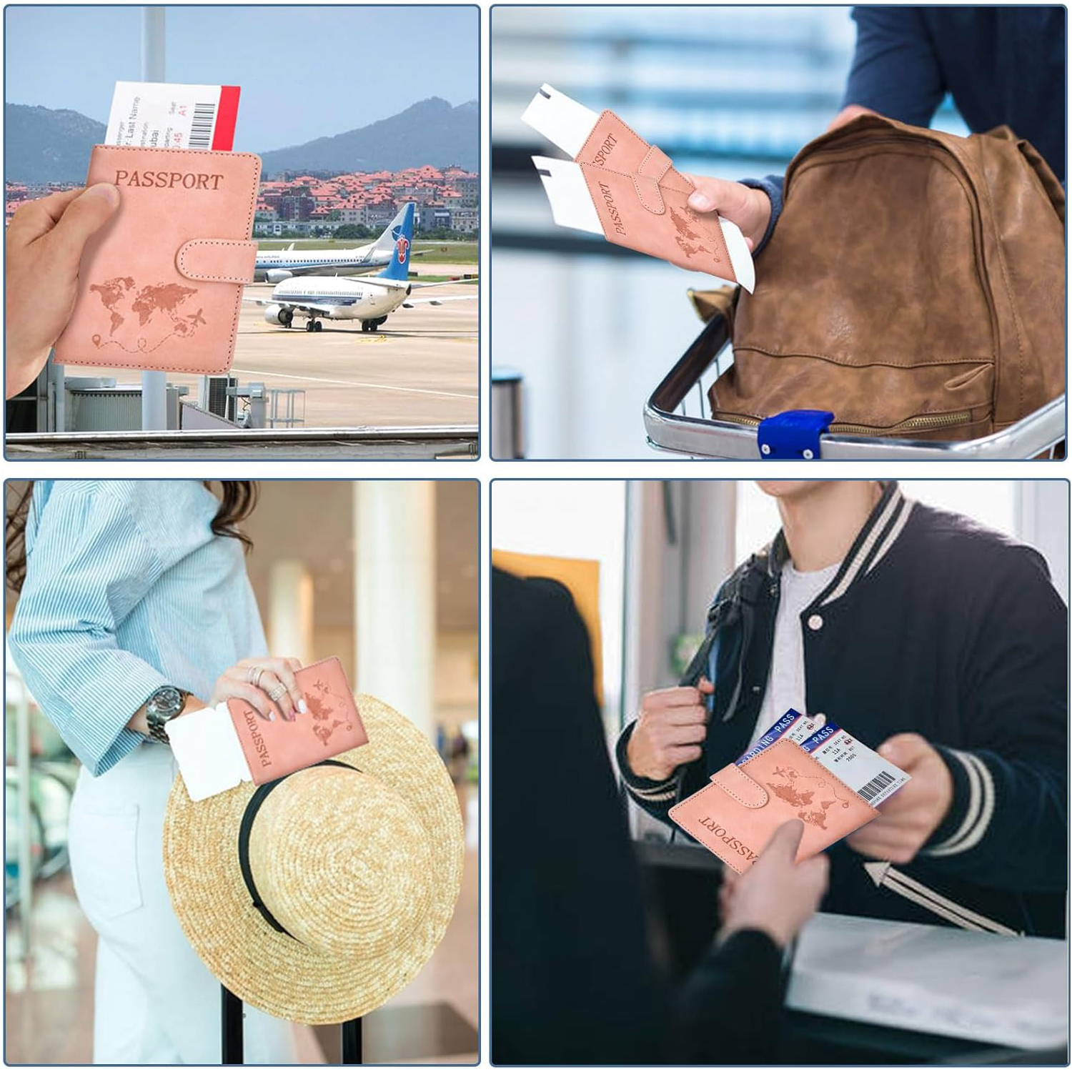 Promotional Business Gift Magnetic Buckle Card Holder Custom Passport Holder Portable Waterproof PU Leather Passport Wallet