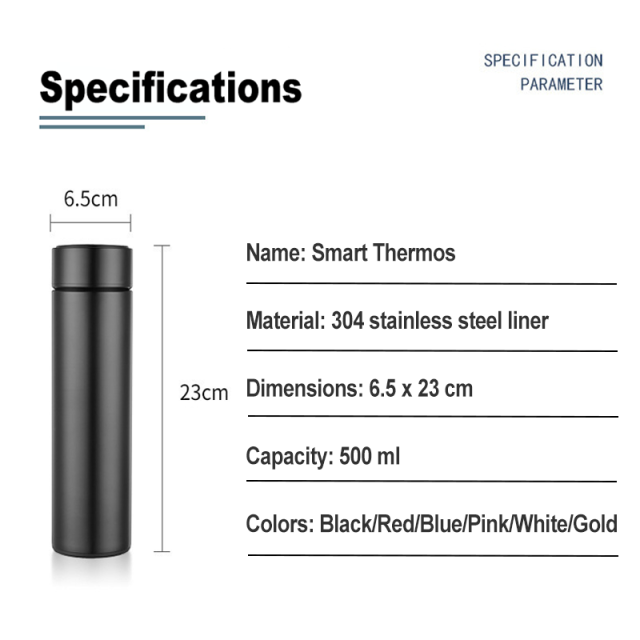 Wholesale Custom Water Bottle with logo Reusable Smart Water Bottle with LED Temperature Display Stainless Steel Water Bottles
