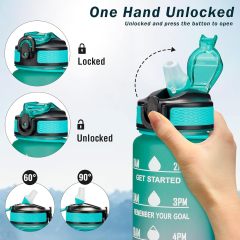 New 1000ML Large Capacity Plastic Sports Water Bottles Gradient Color Water Bottle with Scale Straw Outdoor Sports Water Cup