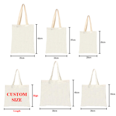 Custom Canvas Cotton Tote Shop Bag With Logo Hot Sale Design Reusable Shopping Bag Promotion Cheap Customizable Bags Print