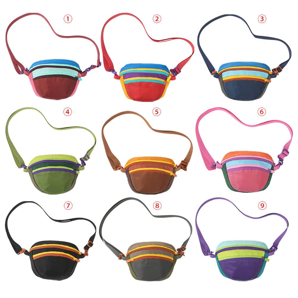 Custom logo Men's Waist Bag Outdoor Travel Waterproof Waist Bag Multicolor Nylon Crossbody Bag Custom logo