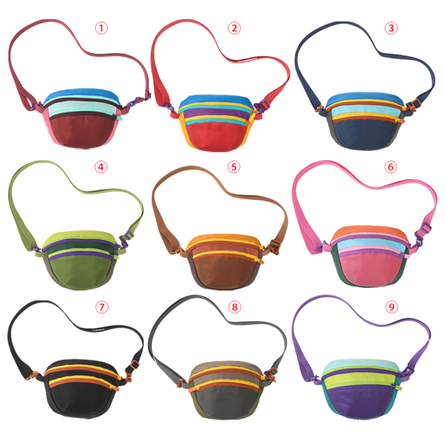Custom logo Men's Waist Bag Outdoor Travel Waterproof Waist Bag Multicolor Nylon Crossbody Bag Custom logo
