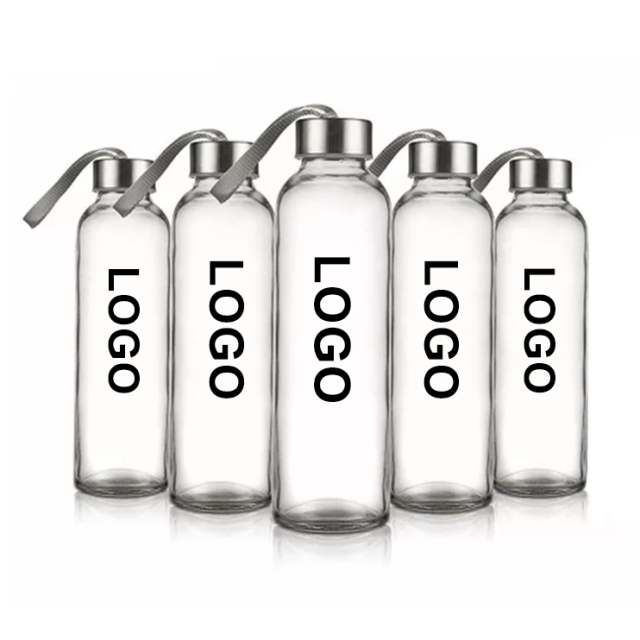 Wholesale Custom Water Bottle Portable 700ml Glass Bottles Glass Coffee Mugs Transparent Water Bottle Promotional Gift Cup